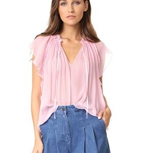 Ulla Johnson Sigrid Pink Silk Top S